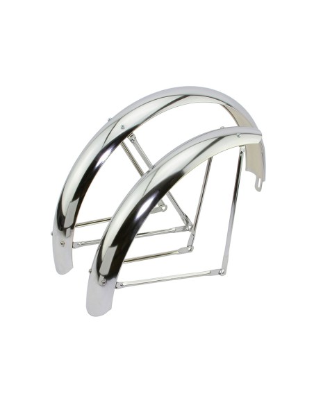 24 Classic Adjustable Balloon Fender Set Chrome.